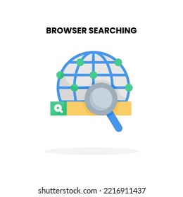 Browser Searching Internet flat icon. Vector illustration on white background. Can used for digital product, presentation, UI and many more.