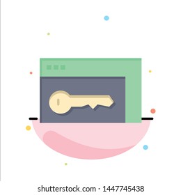 Browser, Security, Key, Room Abstract Flat Color Icon Template