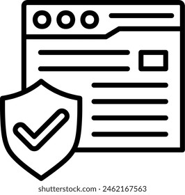 Browser Security Vector Line Icon Design