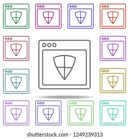 browser security webpage icon. Elements of browser in multi color style icons. Simple icon for websites, web design, mobile app, info graphics
