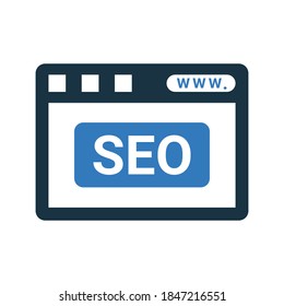 Browser, service, web icon. Glyph vector isolated on a white background.