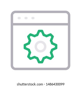 browser setting colour line vector icon