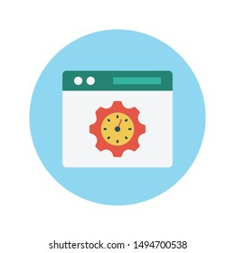 browser setting glyph flat vector icon