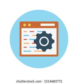 browser setting glyph flat vector icon