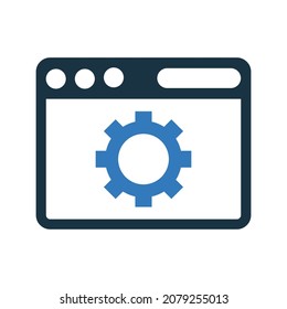 Browser, setting icon. Simple editable vector illustration.