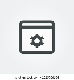 browser setting Icon. browser setting symbol isolated on Gradient background. Vector Illustration