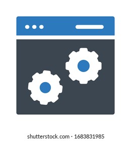 browser setting vector glyph color icon 