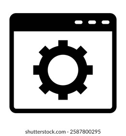 Browser Setting Vector Glyph Icon Vector Design