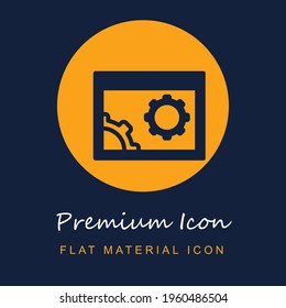 Preferencias del navegador Símbolo circular material premium ui ux icono vector aislado en colores azul marino y naranja