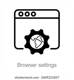 Browser Settings and configuration icon concept