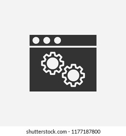 Browser settings icon illustration,vector gear sign symbol