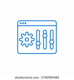 browser settings sliders icon sign vector