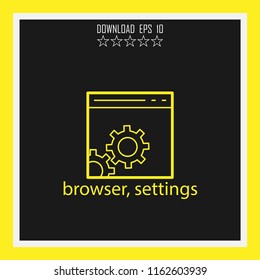 browser, settings vector icon