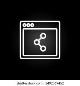 browser share webpage neon icon. Elements of browser set. Simple icon for websites, web design, mobile app, info graphics