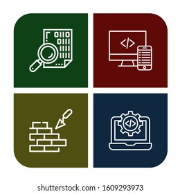 browser simple icons set. Contains such icons as Coding, Code, Brickwall, can be used for web, mobile and logo
