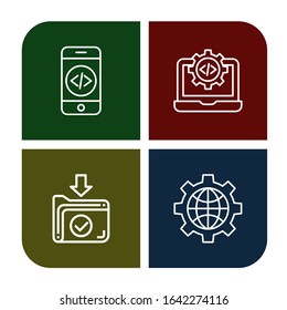 browser simple icons set. Contains such icons as Code, Download, Internet, can be used for web, mobile and logo