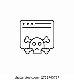 Vector de signo de advertencia del cráneo del navegador