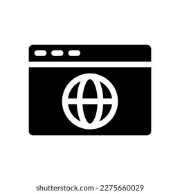 browser solid icon illustration vector graphic 