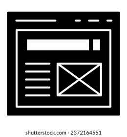 The browser solid icon. Website window vector illustration isolated on white. Web page glyph style design, designed for web and app. Eps 10