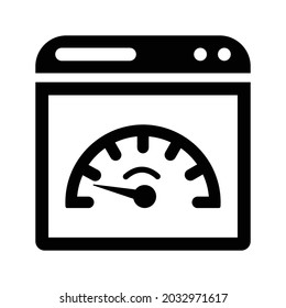 Navegador, icono de velocidad. Gráficos vectoriales negros.