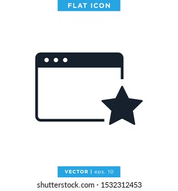 Browser With Star Icon Vector Design Template