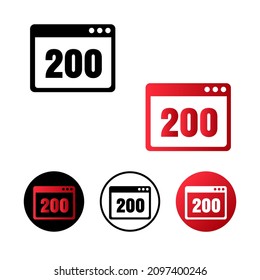 Browser Status 200 Icon Illustration