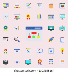 browser structure colored icon. Programming sticker icons universal set for web and mobile