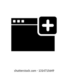 Browser tab icon , add tab , sign design.
