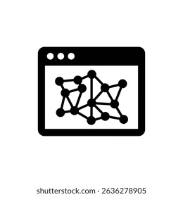 Browser tab with neural net representing artificial intelligence and machine learning