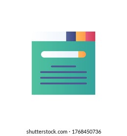 browser tabs icon flat style vector illustration full color design. isolated on white background
