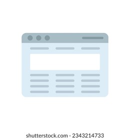 Browser template icon flat vector. Computer interface. Website tab isolated