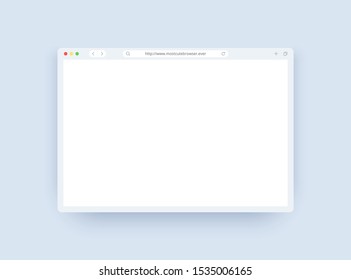 Browser template set in light theme for website, laptop and computer. Browser window concept for desktop, pad and smartphone. Mock up for show your website in internet.