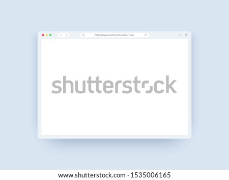 Browser template set in light theme for website, laptop and computer. Browser window concept for desktop, pad and smartphone. Mock up for show your website in internet.