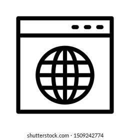 browser thin line vector icon