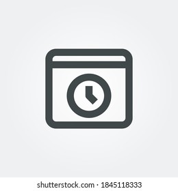 browser time Icon symbol isolated on white background. Vector Illustration