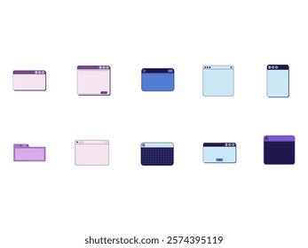 Browser Ui Retrowave Element Set