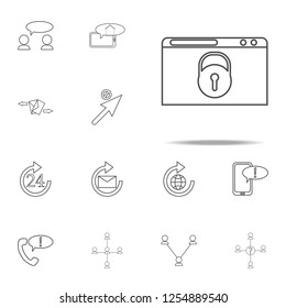 browser under lock and key icon. web icons universal set for web and mobile