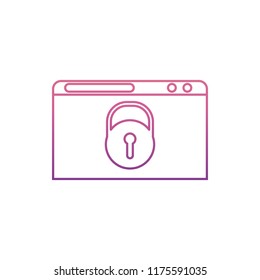 browser under lock and keyicon in Nolan style. One of web collection icon can be used for UI, UX