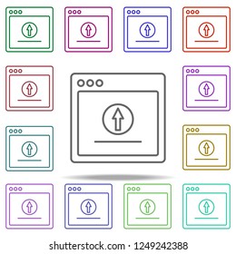 browser upload webpage icon. Elements of browser in multi color style icons. Simple icon for websites, web design, mobile app, info graphics