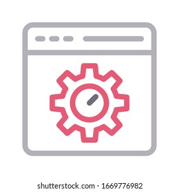 browser vector color line icon 