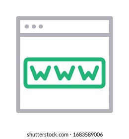 browser vector color line icon 