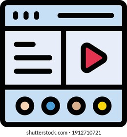 browser vector color line icon