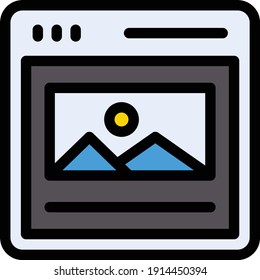 icono de la línea de color del vector del navegador