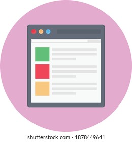 browser vector colour flat icon