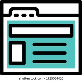 browser vector colour line icon