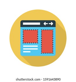 browser vector flat color icon 