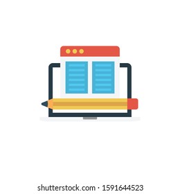 browser vector flat color icon 