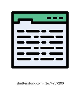 browser vector flat color icon 