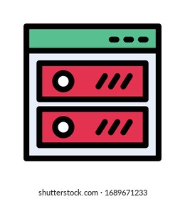 browser vector flat color icon 