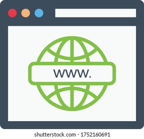 browser vector flat color icon 